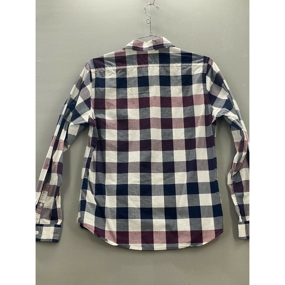 EXPRESS Button Down Mens M Multicolor Plaid Long Sleeve Casual Pocketed Shirt - Picture 3 of 12